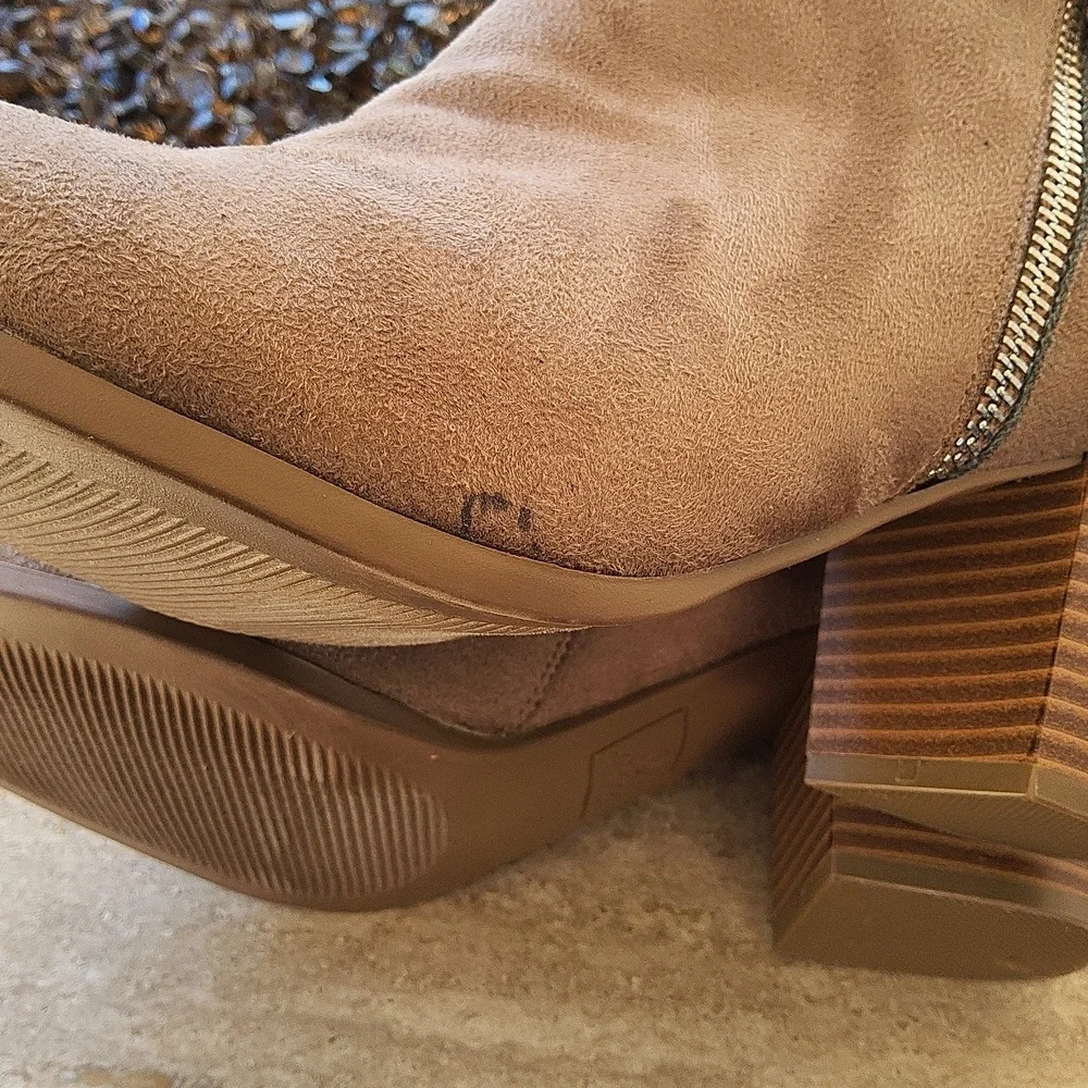 Style & Co faux suede light brown heeled boots size 10 1/2 - Picture 7 of 14